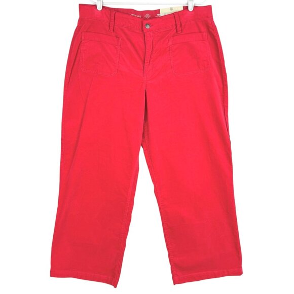 St. Johns Bay Women's Wide Leg Stretch Red Velvet Pants Sz 18P Comfort Waist NWT - Picture 1 of 10